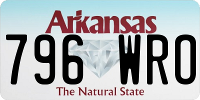 AR license plate 796WRO
