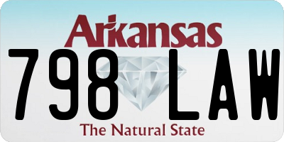 AR license plate 798LAW