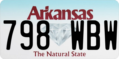 AR license plate 798WBW