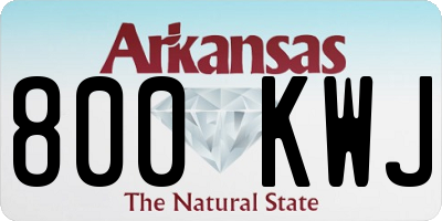 AR license plate 800KWJ