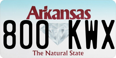 AR license plate 800KWX