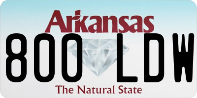 AR license plate 800LDW