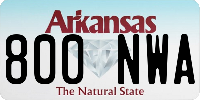 AR license plate 800NWA