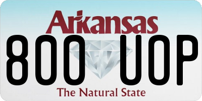 AR license plate 800UOP