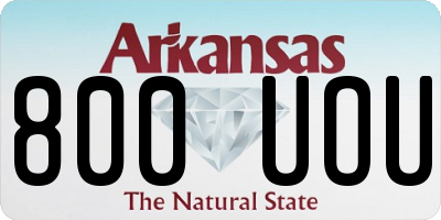 AR license plate 800UOU