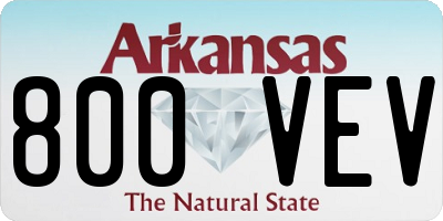 AR license plate 800VEV