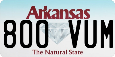 AR license plate 800VUM