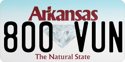 AR license plate 800VUN