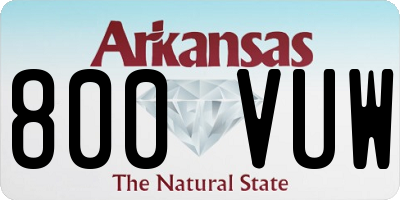 AR license plate 800VUW