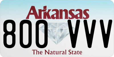 AR license plate 800VVV