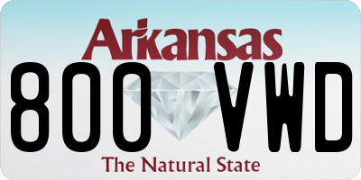 AR license plate 800VWD