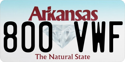 AR license plate 800VWF