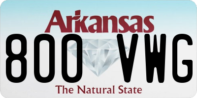 AR license plate 800VWG