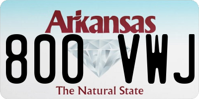AR license plate 800VWJ