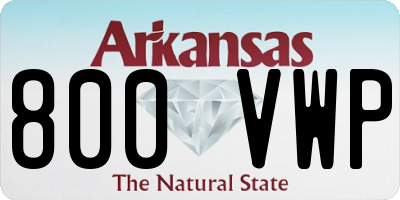 AR license plate 800VWP