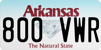AR license plate 800VWR