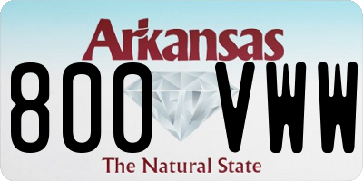 AR license plate 800VWW