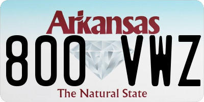 AR license plate 800VWZ