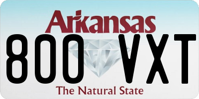 AR license plate 800VXT