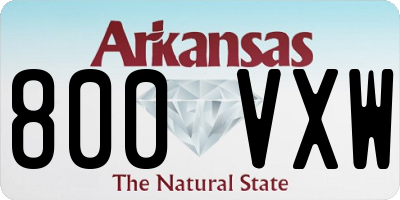 AR license plate 800VXW
