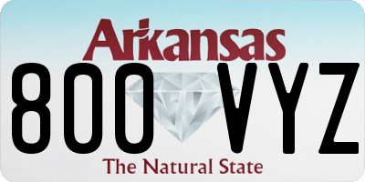 AR license plate 800VYZ