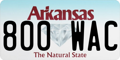 AR license plate 800WAC