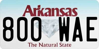 AR license plate 800WAE