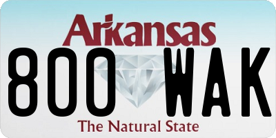 AR license plate 800WAK