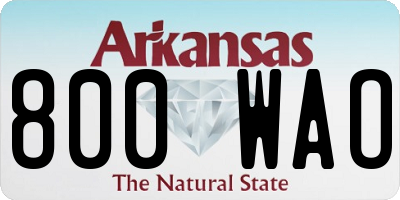 AR license plate 800WAO