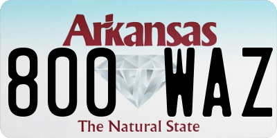 AR license plate 800WAZ