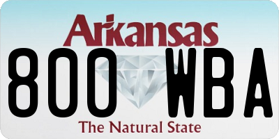AR license plate 800WBA