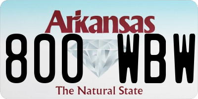 AR license plate 800WBW