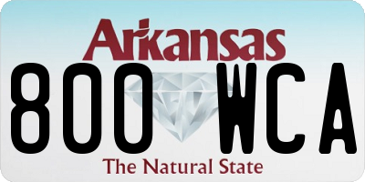 AR license plate 800WCA