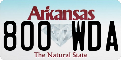 AR license plate 800WDA