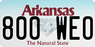 AR license plate 800WEO