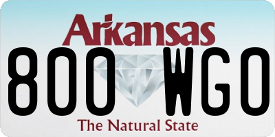 AR license plate 800WGO