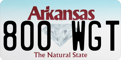AR license plate 800WGT