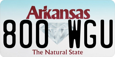 AR license plate 800WGU