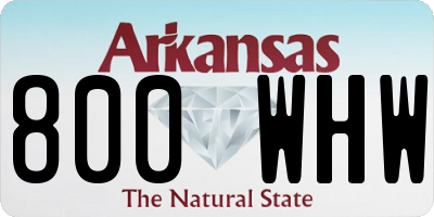 AR license plate 800WHW