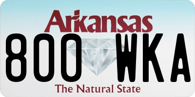 AR license plate 800WKA