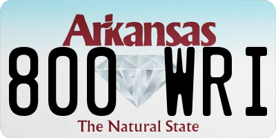 AR license plate 800WRI