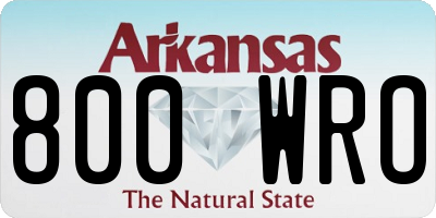 AR license plate 800WRO