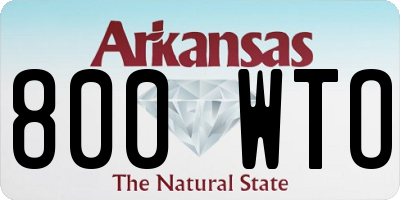 AR license plate 800WTO