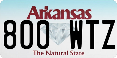 AR license plate 800WTZ