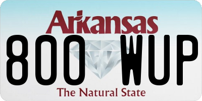 AR license plate 800WUP