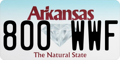 AR license plate 800WWF