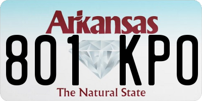 AR license plate 801KPO