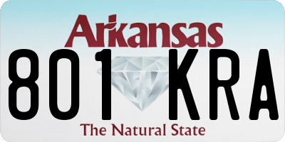AR license plate 801KRA