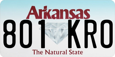 AR license plate 801KRO