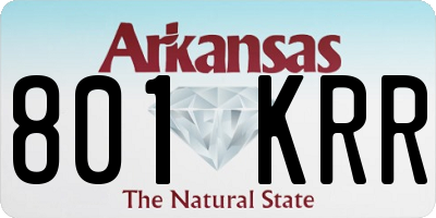AR license plate 801KRR